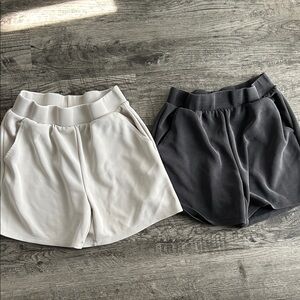 Women's Athletic Shorts - Black and White